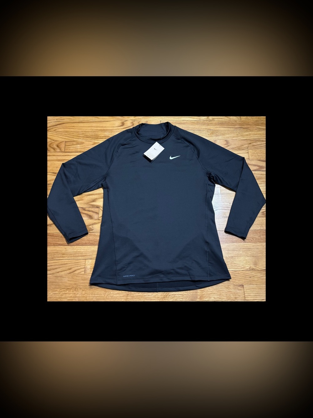 Nike Pro Dri-FIT Long Sleeve Mock Neck Top Shirt Black Men’s XL NEW!